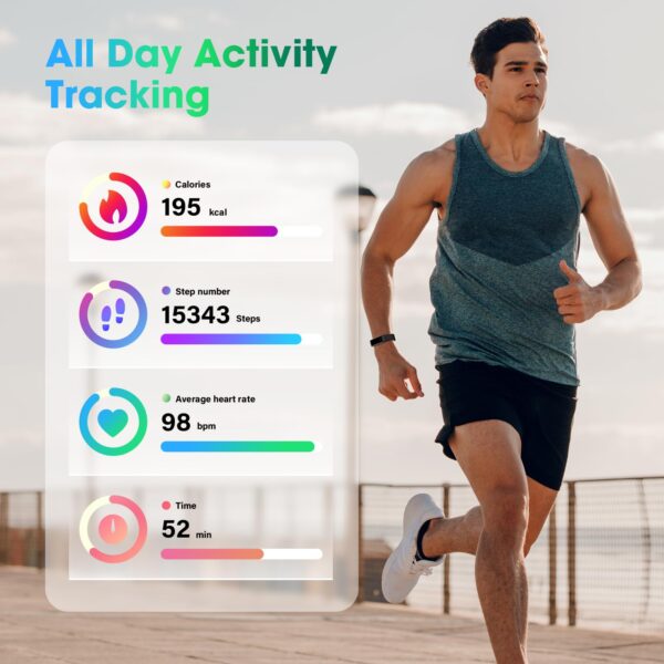 LIVIKEY Fitness Tracker Watch with Heart Rate Monitor, Step Counter Activity Tracker with Pedometer & Sleep Monitor, Calories, Step Tracking for Women Men Compatible with Android iOS - Image 5