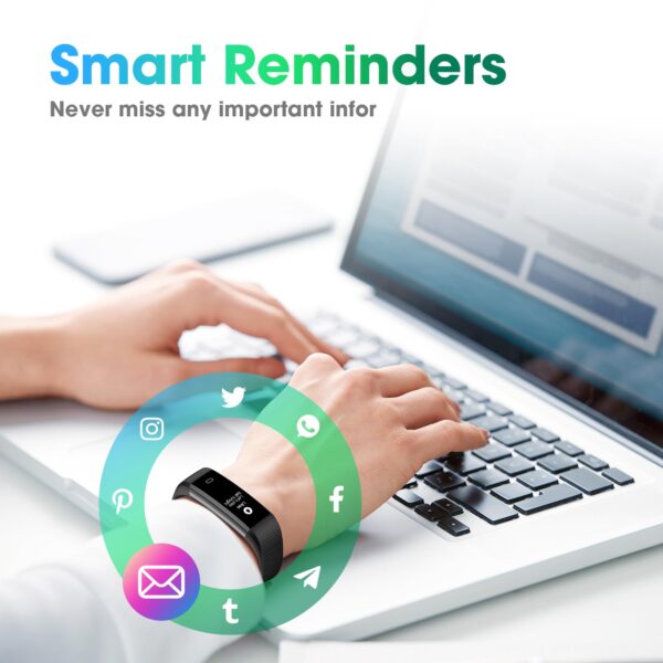 LIVIKEY Fitness Tracker Watch with Heart Rate Monitor, Step Counter Activity Tracker with Pedometer & Sleep Monitor, Calories, Step Tracking for Women Men Compatible with Android iOS - Image 6