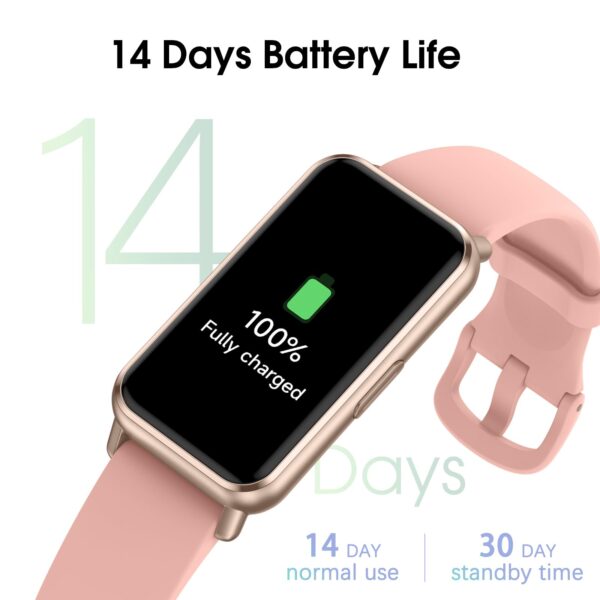 Long Battery Pedometer Watch 14 Days Battery Life, Slim Design No App/Phone Required Fitness Tracker, 50 Meters Waterproof Smart Watch, Heart Rate & Blood Oxygen Monitor Step Counter for Men Women - Image 4