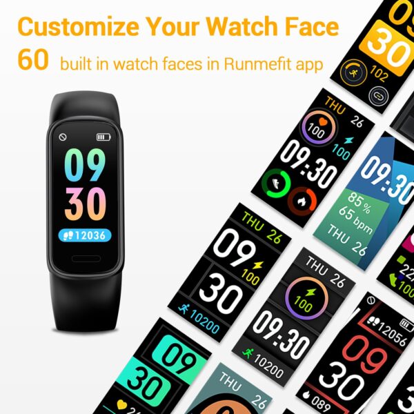 Fitness Tracker, Activity Tracker with Heart Rate Monitor & Sleep Monitoring, IP68 Waterproof Pedometer, Calorie Counter, Health Fitness Watch for Sports Workout, Step Tracker for Women Men - Image 3